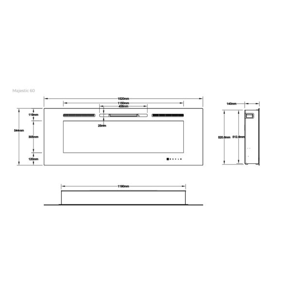 ELEKTRIČNI KAMIN AFLAMO MAJESTIC 60