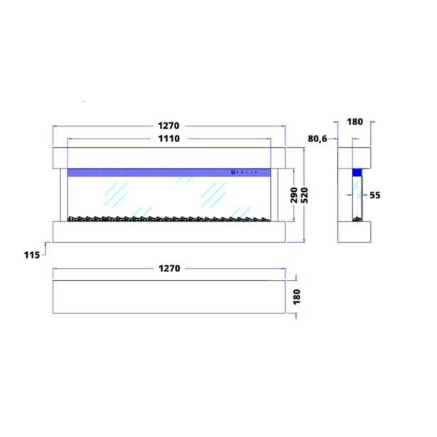 ELEKTRIČNI KAMIN AFLAMO MODENA ČRN