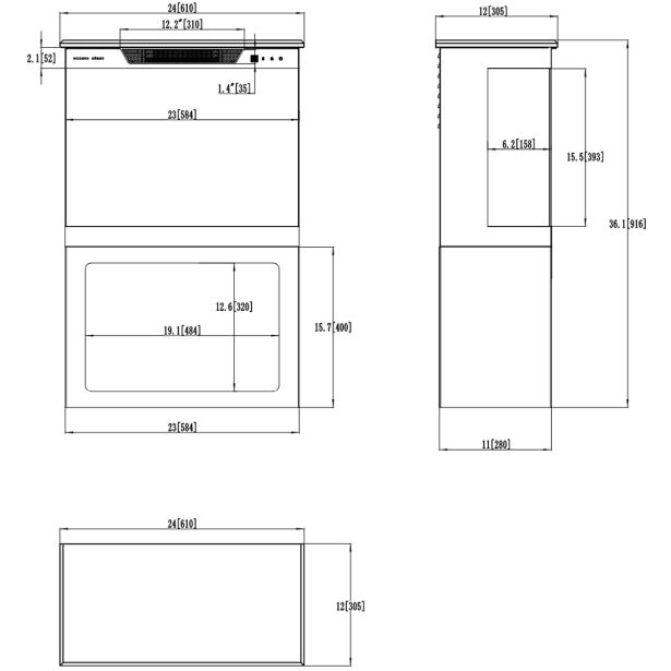 ELEKTRIČNI KAMIN AFLAMO TOWER 61 + STOJALO