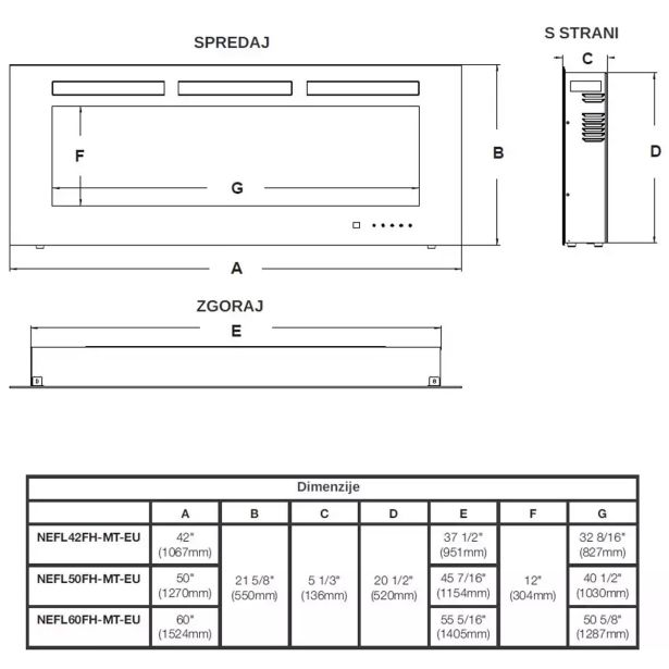 ELEKTRIČNI KAMIN ALLURE PHANTOM 42