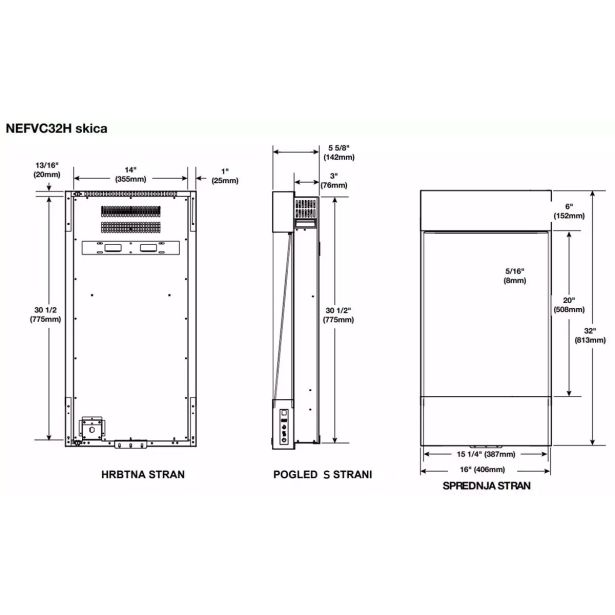 ELEKTRIČNI KAMIN ALLURE VERTICAL 38