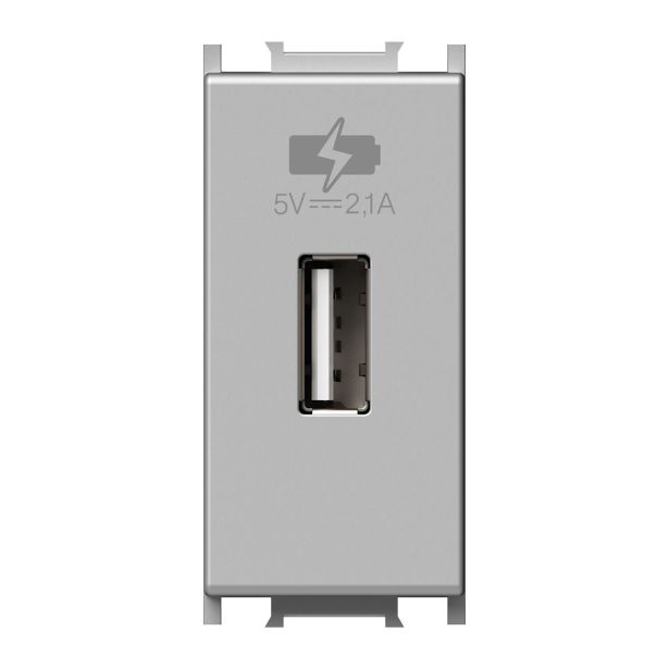 POSEBNA VTIČNICA MODUL POLNILNIK USB 5V 2.1A SREBRN, 1M