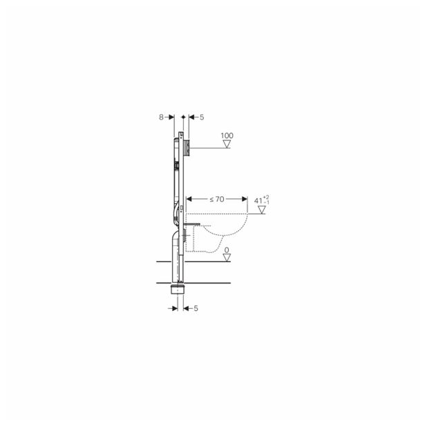 SPLAKOVALNIK, PODOMETNI GEBERIT DUOFIX SIGMA 8 CM H=114 CM
