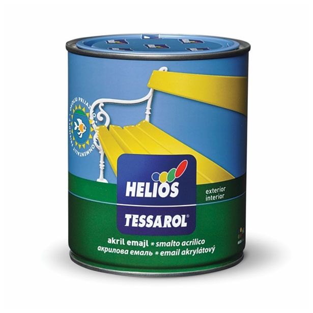 POKRIVNI PREMAZ ZA KOVINO IN LES TESSAROL EMAJL AKRIL BELI SATIN B1 2.6 L