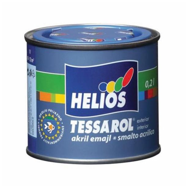 POKRIVNI PREMAZ ZA KOVINO IN LES TESSAROL EMAJL AKRIL SATIN SVETLO ZELEN 0.2 L