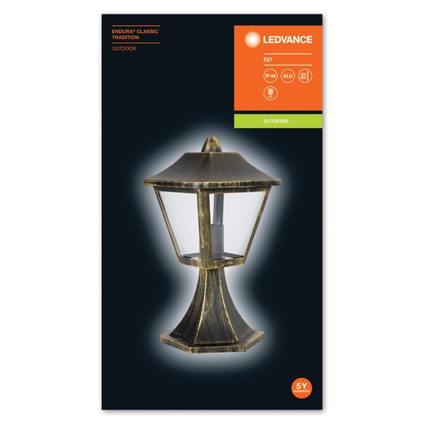 STOJEČA VRTNA SVETILKA LEDVANCE ENDURA CLASSIC TRADITION 33CM, PATINA/ZLATA