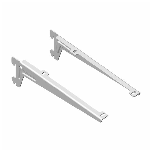 ENOJNI NOSILEC ZA POLICO HETTICH DIY 230 MM, BEL SESTAVLJEN PAR=2 KOS