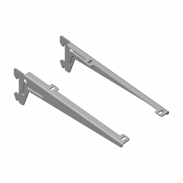 ENOJNI NOSILEC ZA POLICO HETTICH DIY 230 MM, SREBRN SESTAVLJEN PAR=2 KOS