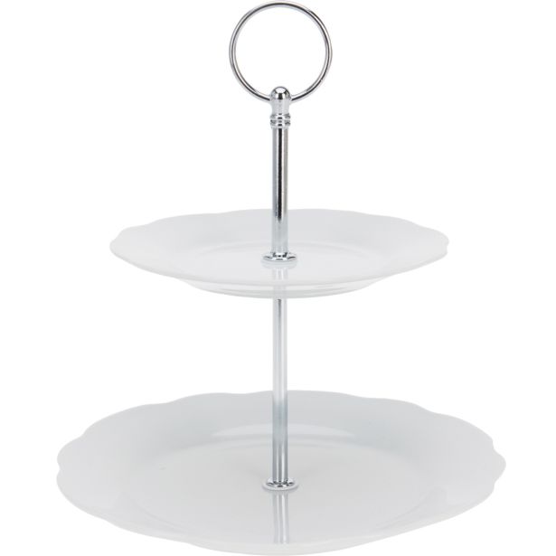 SERVIRNI KROŽNIK EH ETAŽER 2 DELNI VIŠ.24 CM PORCELAN PLOŠČ 15/24 CM