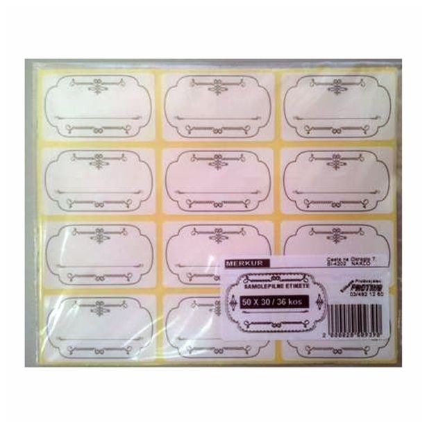 SAMOLEPILNA ETIKETA BELA 50X30 MM