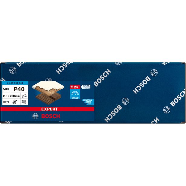 EXPERT C470 BRUSNI PAPIR S 14 LUKNJAMI ZA EKSCENTRIČNE BRUSILNIKE, 115 X 230 MM, G 40, 50 KOSOV