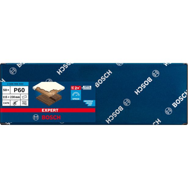 EXPERT C470 BRUSNI PAPIR S 14 LUKNJAMI ZA EKSCENTRIČNE BRUSILNIKE, 115 X 230 MM, G 60, 50 KOSOV
