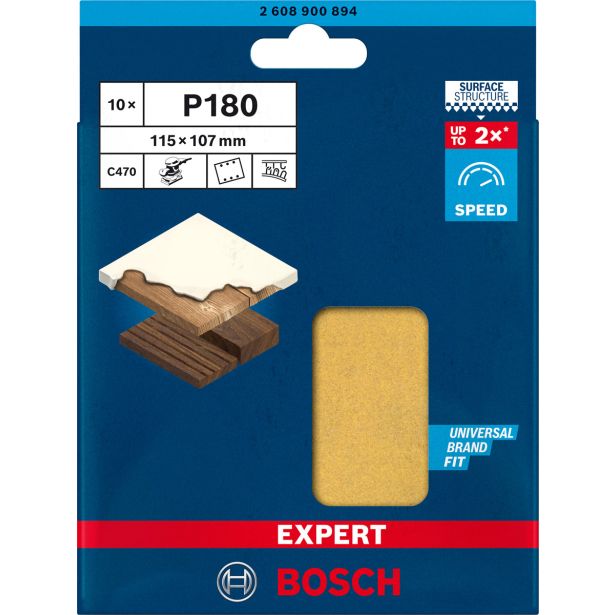 EXPERT C470 BRUSNI PAPIR S 6 LUKNJAMI ZA EKSCENTRIČNE BRUSILNIKE, 115 X 107 MM, G 180, 10 KOSOV