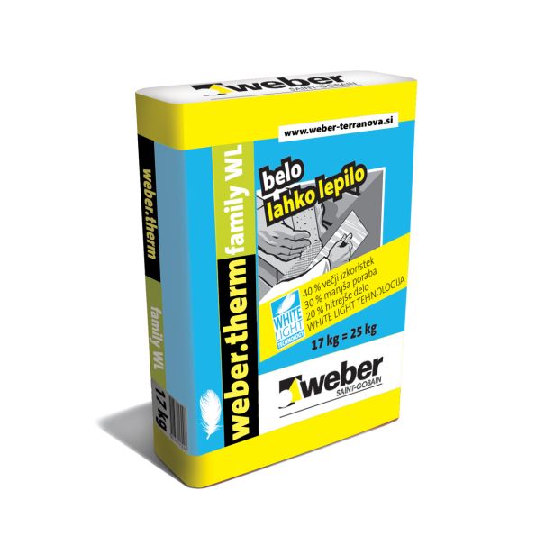 FASADNO LEPILO WEBER SAINT GOBAIN THERM FAMILY WL. BELO LAHKO LEPILO. 17 KG