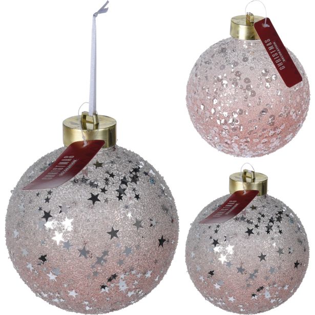 BUNKA IZ UMETNE MASE KOOPMAN FI 20 CM ROZA Z BLEŠČICAM