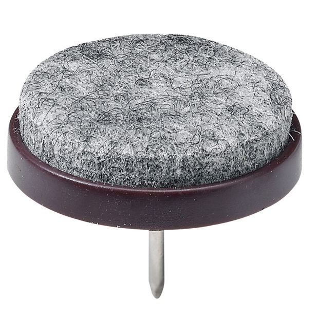 DRSNIK Z ŽEBLJIČKOM HETTICH DIY FI 24X21 MM, SINTETIČNI FILC, RJAV, V ZAVOJU JE 16 KOS