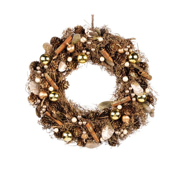 NARAVNI ZLAT VENČEK S CIMETOM FI 33 CM