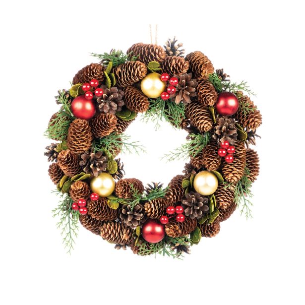 VRATNI RDEČE ZLAT VENEC FI 34 CM