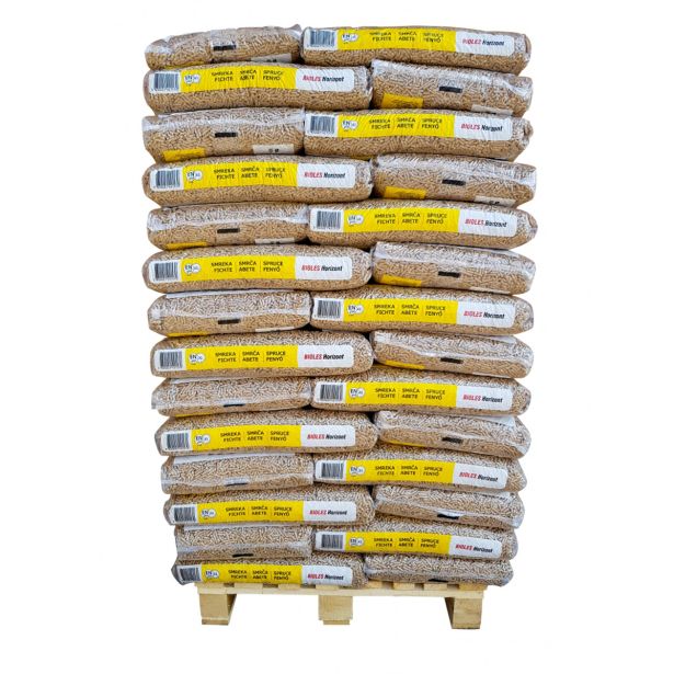 PELETI BIOLES HORIZONT FI 6 MM, SMREKA/JELKA VREČA 15 KG