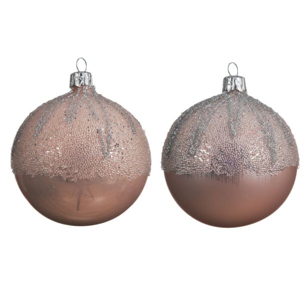 STEKLENA BUNKA FI 8 CM DEKOR ROZA SORT 6/1