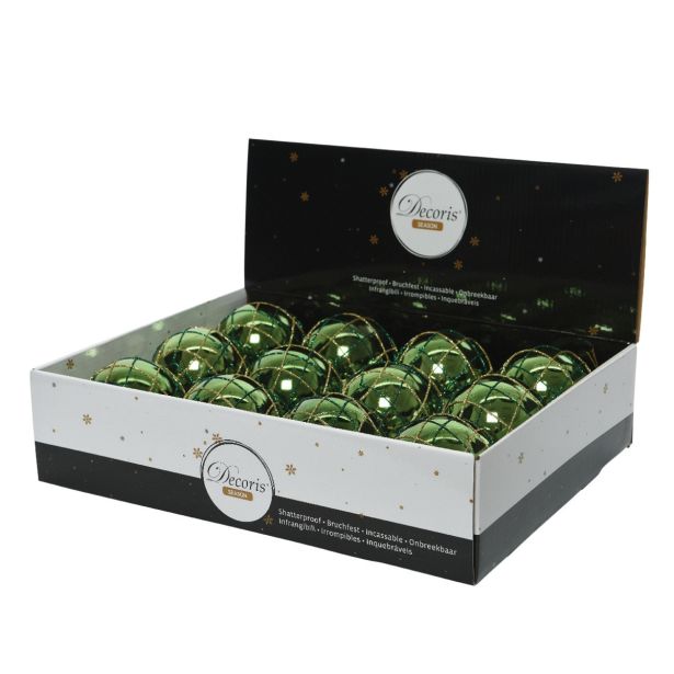 BUNKA IZ UMETNE MASE ZELENE BARVE Z DEKORJEM, PREMER 80 MM