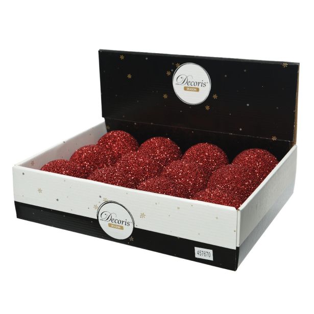 BUNKA ZA NOVOLETNO JELKO RDEČE BARVE, FI 80 MM