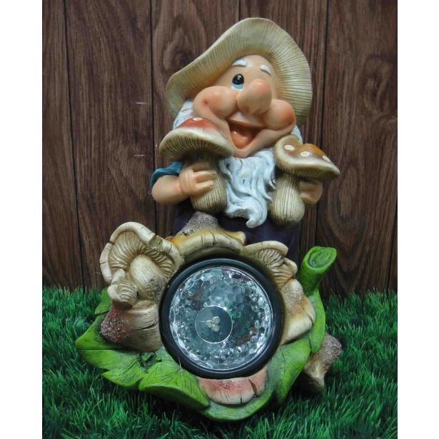 FIGURA, OKRASNA PALČEK Z GOBAMI NA LUČKI VIŠ.29 CM