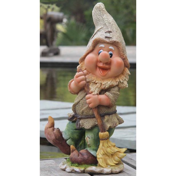 FIGURA, OKRASNA PALČEK Z METLO VIŠ 19 CM