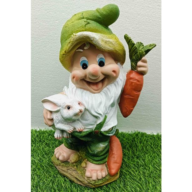 FIGURA, OKRASNA PALČEK Z ZAJCEM VIŠ.32 CM