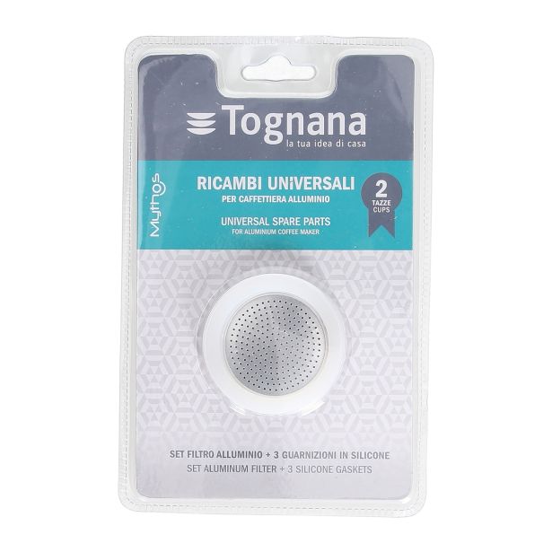 REZERVNI DEL ZA POSODO TOGNANA FILTER + 3 TESNILA ZA KAFETIERO 2 OSEBI