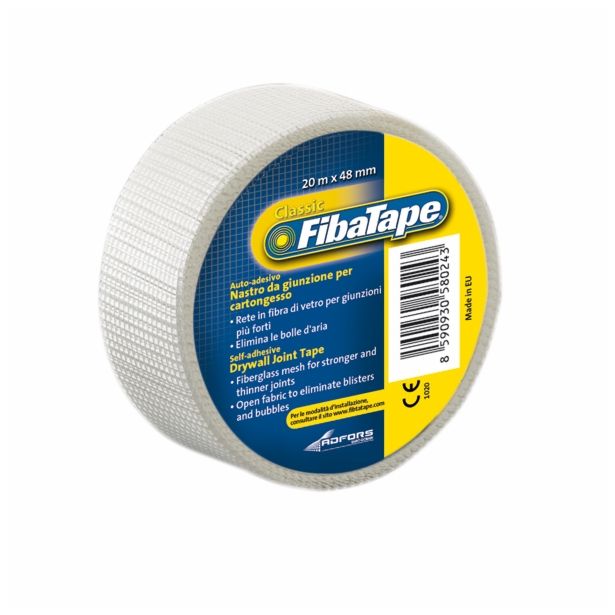 FINALNI MATERIAL FIBA TAPE BANDAŽIRNI TRAK 20M MREŽASTI SAMOLEPILNI 48MM