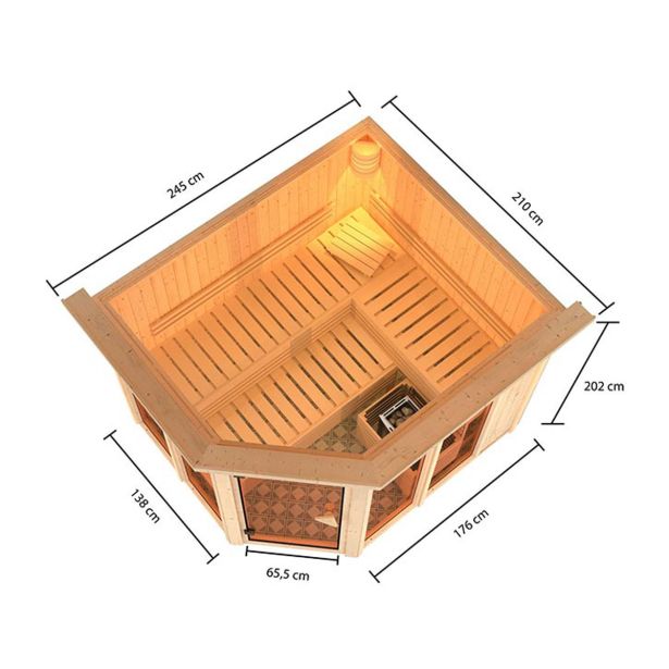 FINSKA SAVNA AINUR 3+9KW GRELEC NR KOTNI VHOD+STREŠ.VENEC