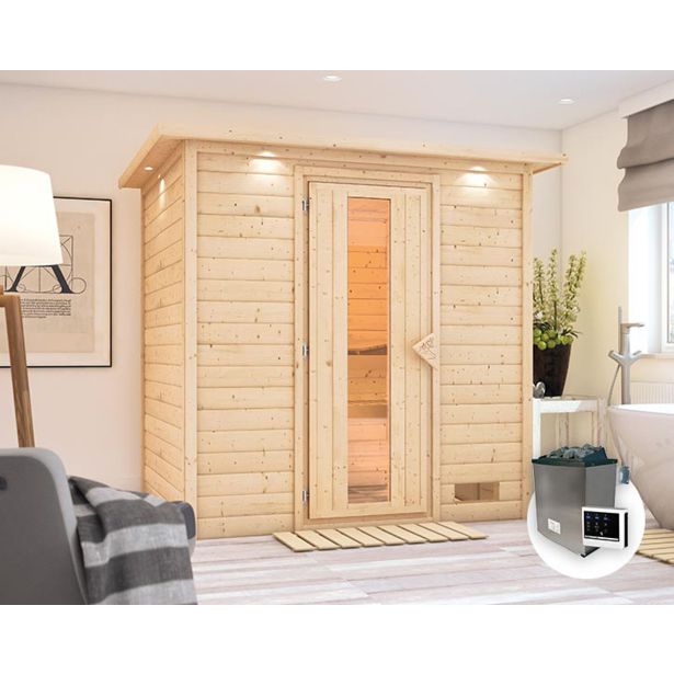 FINSKA SAVNA ANJA 2+9KW GRELEC ZR PREDNJI VHOD+STREŠ.VENEC