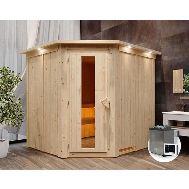 FINSKA SAVNA JARIN 2+9KW GRELEC BIO KOTNI VHOD+STREŠ.VENEC