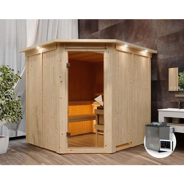 FINSKA SAVNA JARIN 5+9KW GRELEC BIO KOTNI VHOD+STREŠ.VENEC