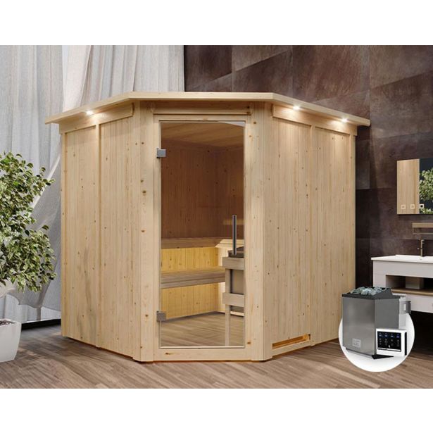 FINSKA SAVNA JARIN 9+9KW GRELEC BIO KOTNI VHOD+STREŠ.VENEC