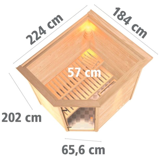 FINSKA SAVNA MIA+9KW GRELEC BIO KOTNI VHOD+STREŠ.VENEC