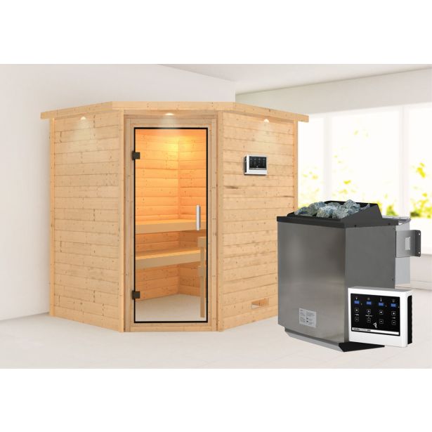 FINSKA SAVNA MIA+9KW GRELEC BIO KOTNI VHOD+STREŠ.VENEC+PROZ.VR.