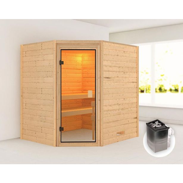 FINSKA SAVNA MIA+9KW GRELEC NR KOTNI VHOD+RJAVA ZAT.VRATA