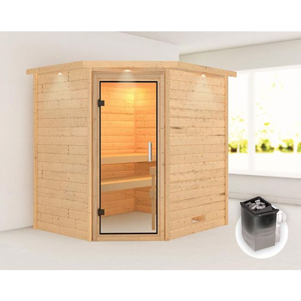 FINSKA SAVNA MIA+9KW GRELEC NR KOTNI VHOD+STREŠ.VENEC+PROZ.VR.