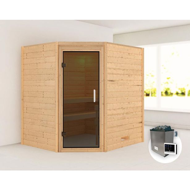 FINSKA SAVNA MIA+9KW GRELEC ZR KOTNI VHOD+ SIVA ZAT.VRATA