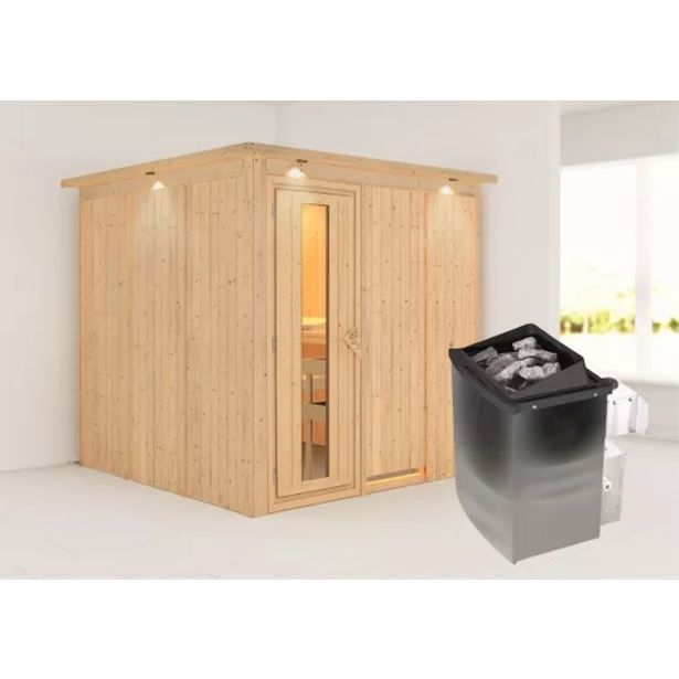 FINSKA SAVNA RODIN 2+9KW GRELEC NR PREDNJI VHOD+STREŠ.VENEC