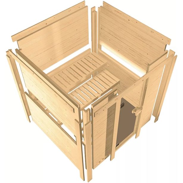 FINSKA SAVNA RODIN 2+9KW GRELEC NR PREDNJI VHOD+STREŠ.VENEC