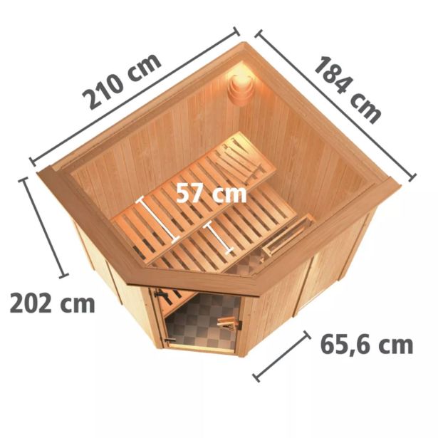 FINSKA SAVNA SIIRIN 2+9KW GRELEC NR KOTNI VHOD+STREŠ.VENEC