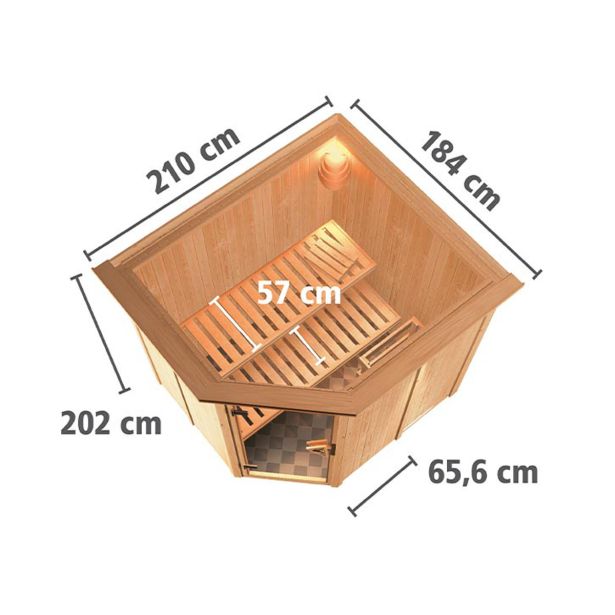 FINSKA SAVNA SIIRIN 8+ 9KW GRELEC ZR KOTNI VHOD+STREŠ.VENEC