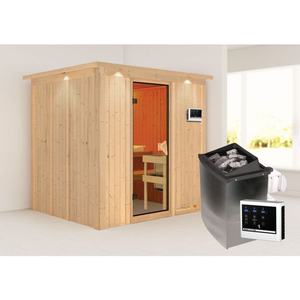 FINSKA SAVNA SODIN 4+9KW GRELEC ZR PREDNJI VHOD+STREŠ.VENEC