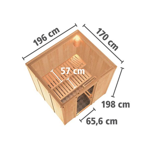 FINSKA SAVNA SODIN 5+9KW GRELEC BIO PREDNJI VHOD+STREŠ.VENEC