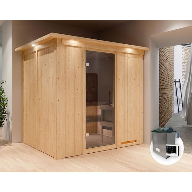 FINSKA SAVNA SODIN 6+9KW GRELEC ZR PREDNJI VHOD+STREŠ.VENEC