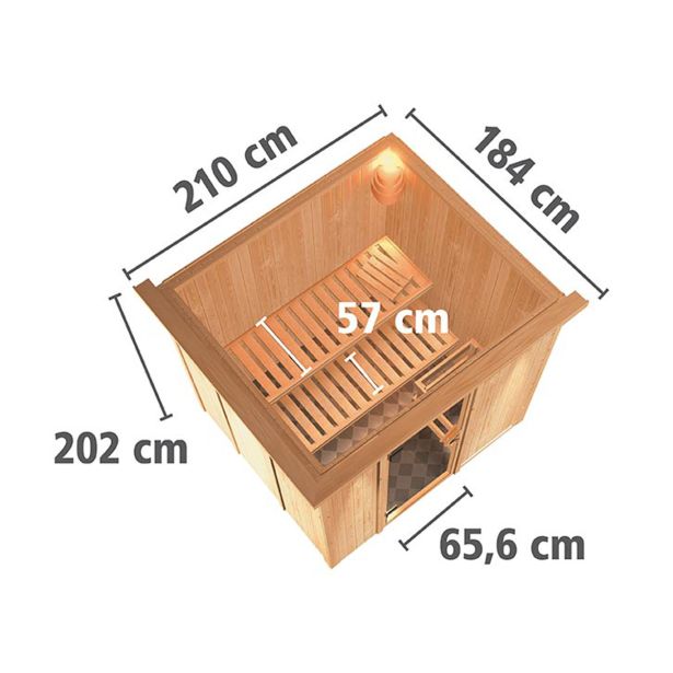 FINSKA SAVNA SODIN 8+9KW GRELEC NR PREDNJI VHOD+STREŠ.VENEC