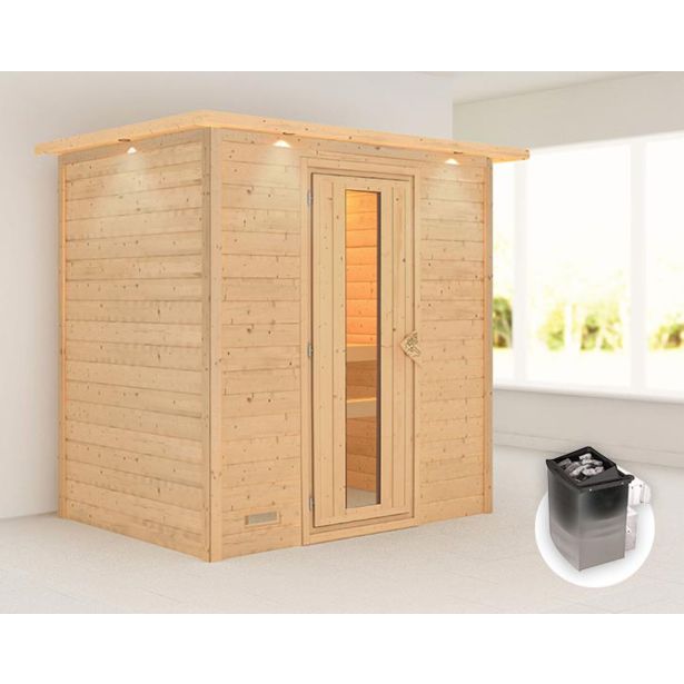 FINSKA SAVNA SONJA 2+9KW GRELEC NR PREDNJI VHOD+STREŠ.VENEC